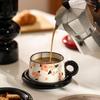 Elegant Floral Bone China Coffee Cup & Saucer Gift Set