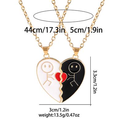 Matchmaker Liebe Herz Paar Halskette Herz Patchwork Beste Freundin Bff Anhänger
