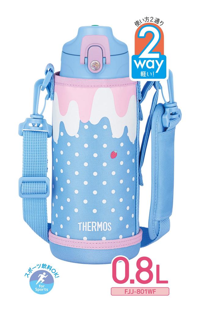 Thermos Vacuum Insulated Water Direct with for Suitable for Commuting to BLP 2-Way Bottle, 0.8L/0.83L, Blue/Pink, Drinking, Cup, Children,