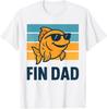 Fin Dad Funny Fish Retro Quote Design T-Shirt