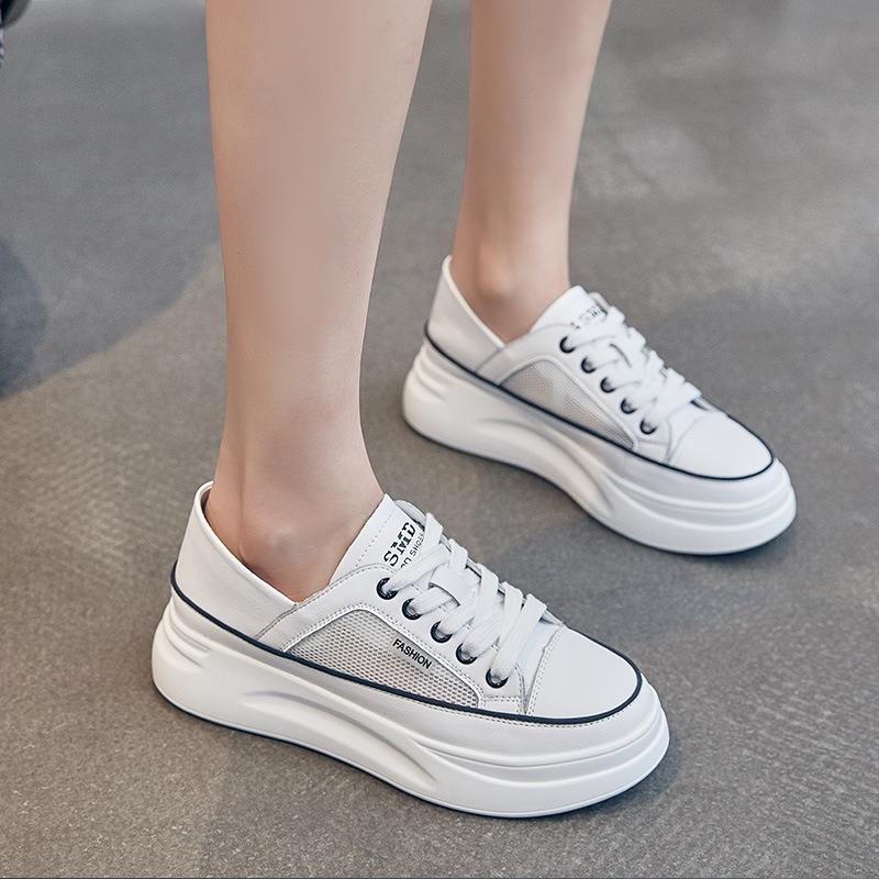 Women Casual Small White Shoes Spring Summer Breathable Flat Sneakers Outdoor Comfortable Leather Walking Footwear Zapatos Mujer
