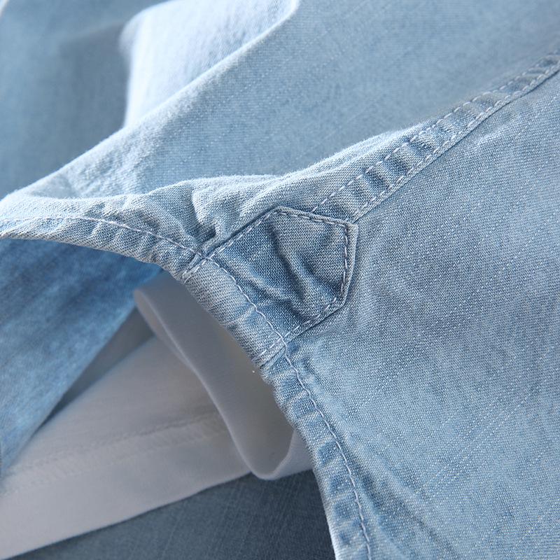 Men's Spring Plus Size Denim Shirt Vintage Washed Shirt