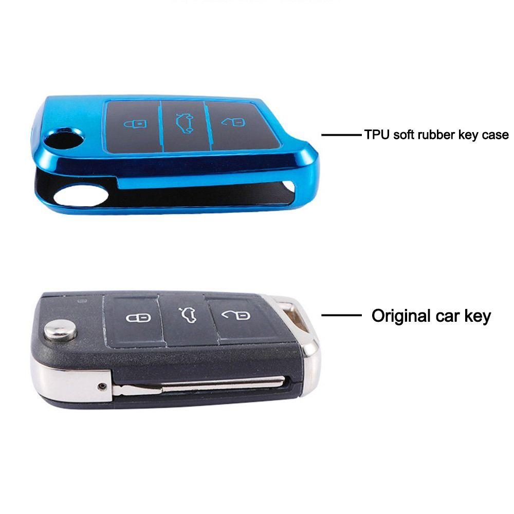 Soft TPU Car Key Case For VW Volkswagen Golf 7 MK7 Tiguan MK2 Car Remote Key Shell 3 Buttons Key Protective Case Car Accessories