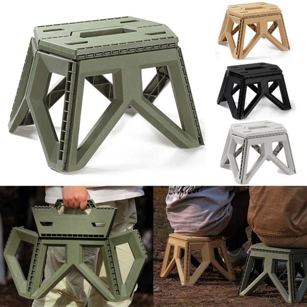 High Load-bearing Camping Chair Square Fishing Chair Folding Step Stool  Climbing