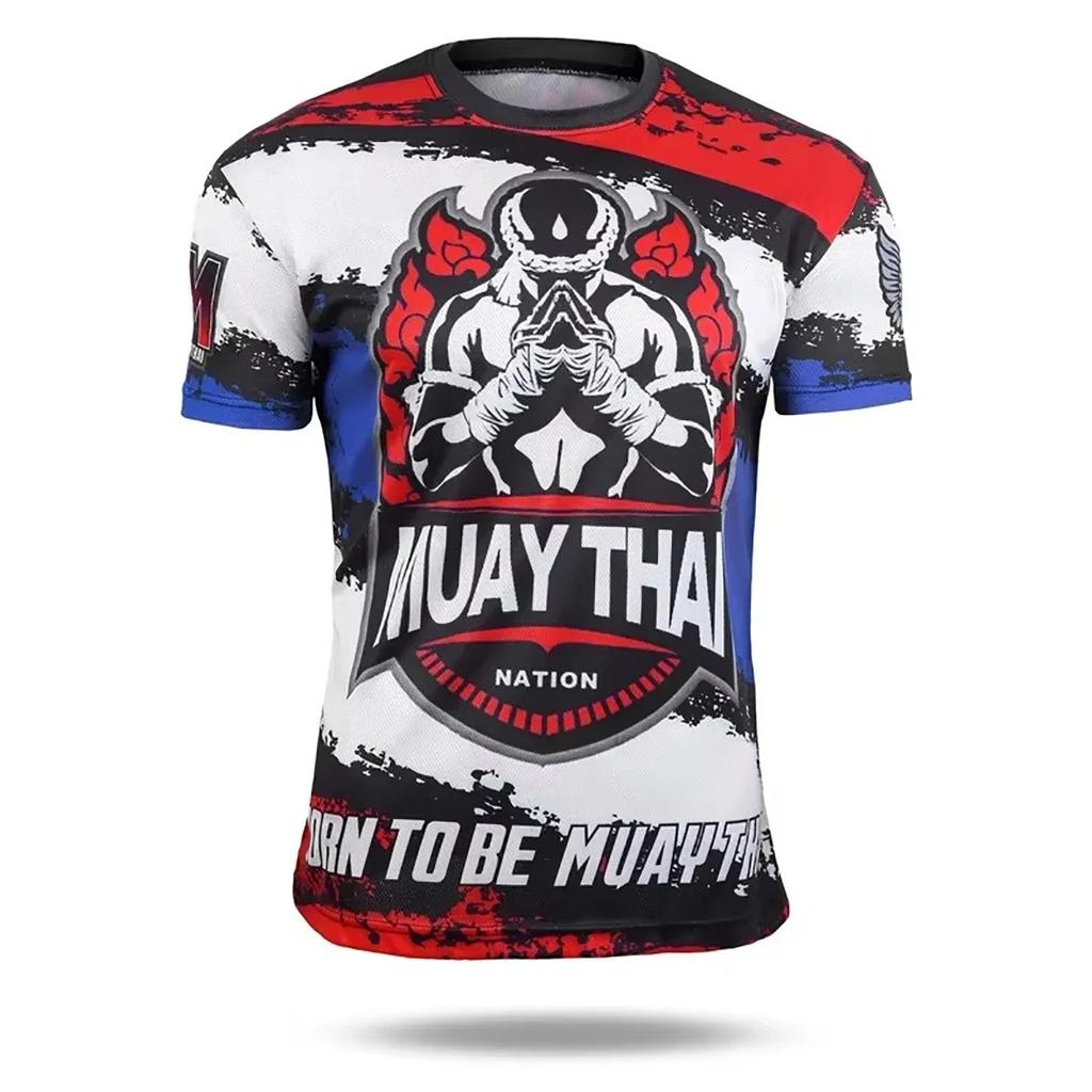 Combat Sports & Martial Arts Graphic 3D Printed Sports Short Sleeved Men's T-shirts - Medium Stretch Polyester Fabric Summer Relaxed Clothing