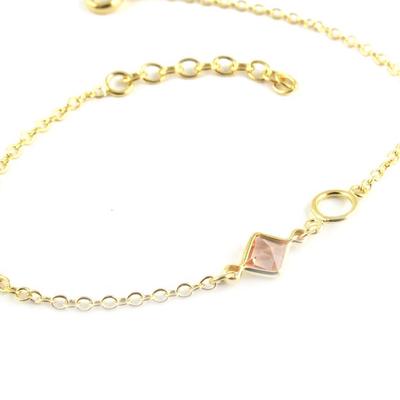 [K9593] - Gold Plated Bracelet 'Unique' Peach