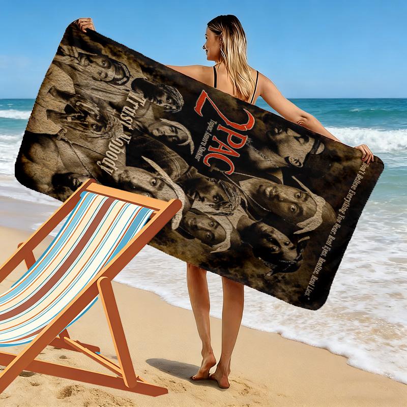 Legacy Tupac: Iconic Spirit Beach Towel Outdoor Camping Soft Quick-drying Swim Towel Swim Seaside Travel and Vacation Towels Fashion Beach