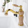 Gold Bathroom Faucet Brass and Marble Gold Bathroom Basin Faucet Cold And Hot Water Mixer Sink Tap Deck Mounted  Gold Tap