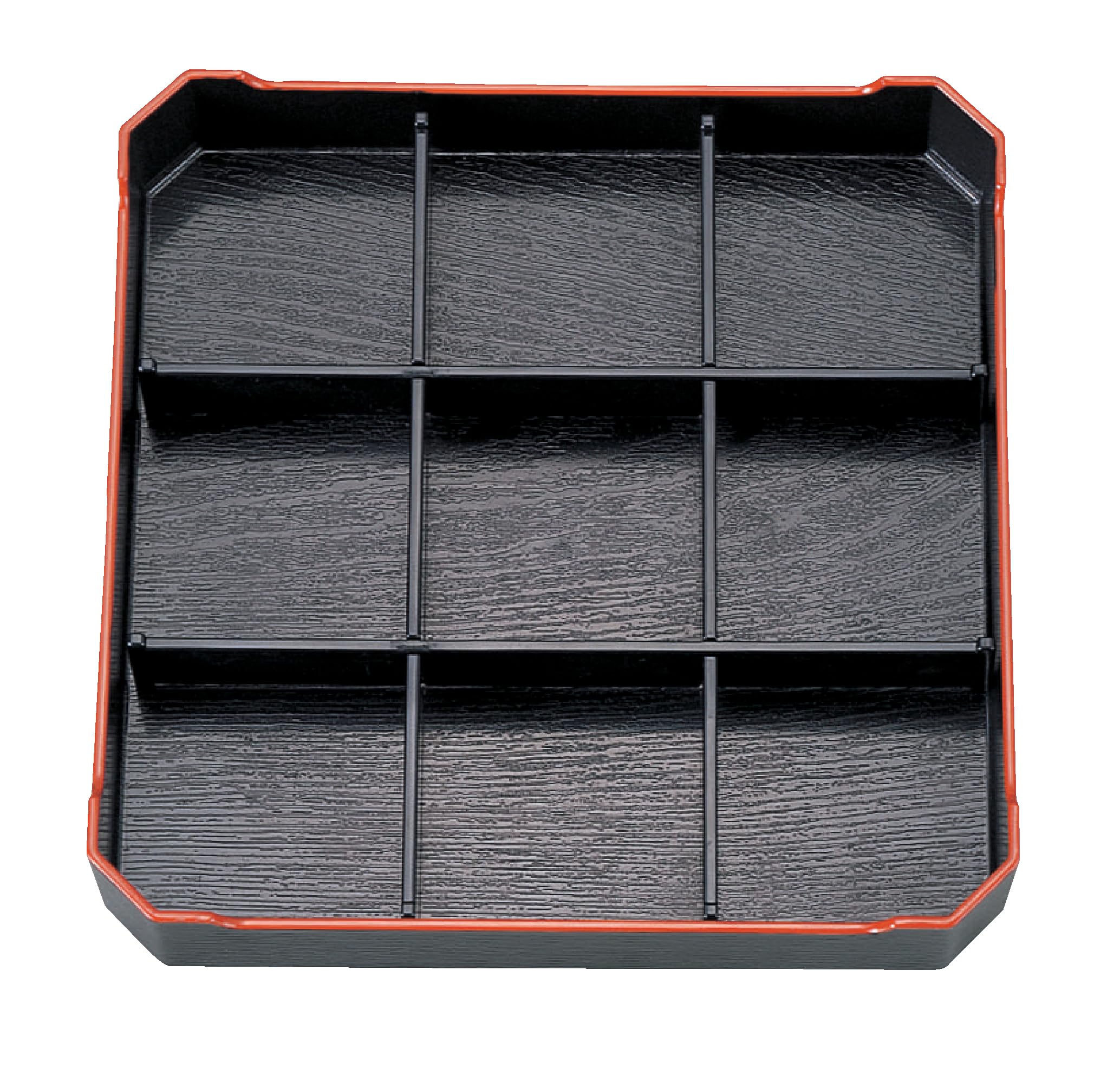 Wakaizumi Square Shokado Bento Box Lacquerware, ABS, 10-inch Divider, 1-307-4 чёрный
