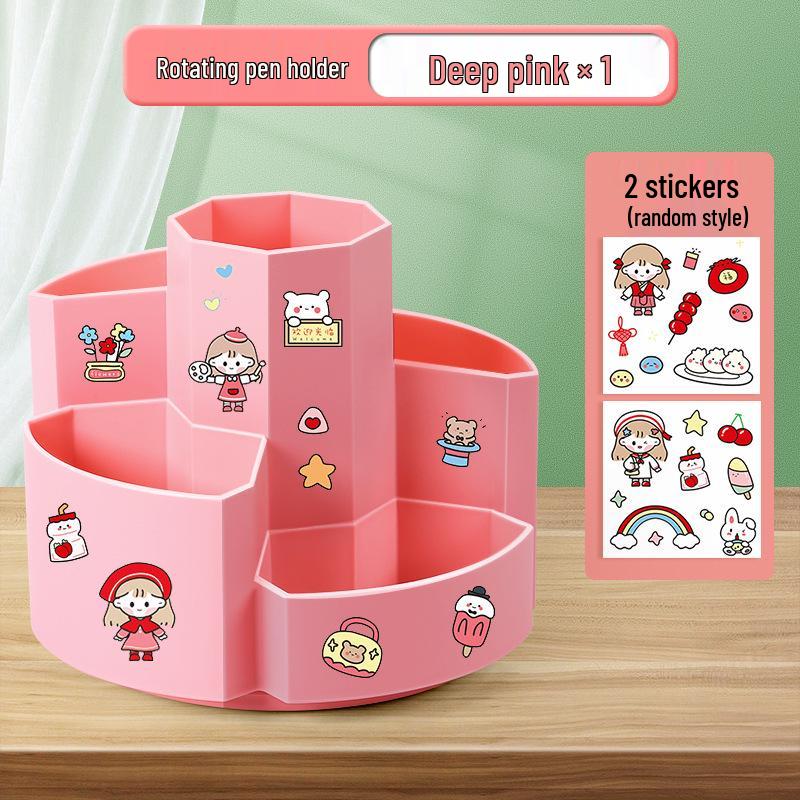 360° Rotating Pen Holder: Large Capacity, Multi-functional Desk Organizer for Kids