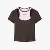 MISS SIXTY 2026 Summer Fake Two-Piece Color-Blocked T-Shirt