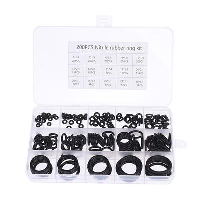 200 stuks rubberen O-ring wasmachine assortiment set hydraulische sanitair pakkingset