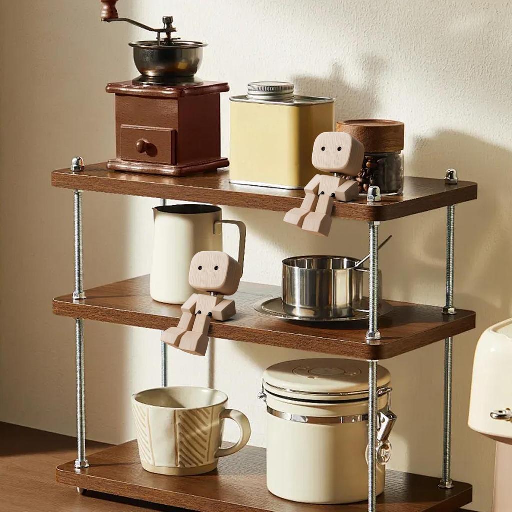 Shaking Feet Wooden Human Figure Desktop Dashboard Funny Sculpture Ornament for Family Outings Road Trips Commuting Dormitory