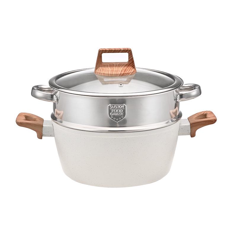 Granite Non-Stick 12-Piece Cookware Set: Soup, Milk, Frying Pots - Designed for North American Market