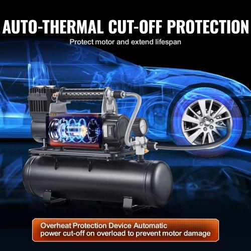 VEVOR 12V Heavy Duty Air Compressor with 6L Tank Kit, 6.35 CFM Portable Tire Inflator