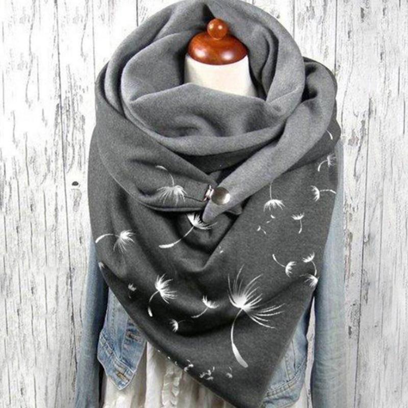 Women's Cotton Warm Button Scarf Accessories Yoga Run Step Warm Button Scarf Wide