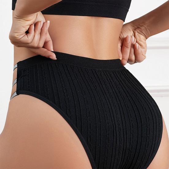 Women's Glitter Underwear Soft Strappy Rhinestone G-string Thong Sexy Mid Waist Cut Out Cheeky Seamless Panties