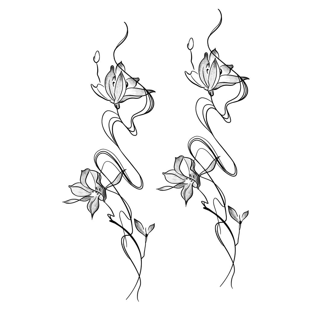 Advanced Sense Thorns Sun Moon Lotus Totem Crown Butterfly Love Flower Arm Waist Tattoo Sticker
