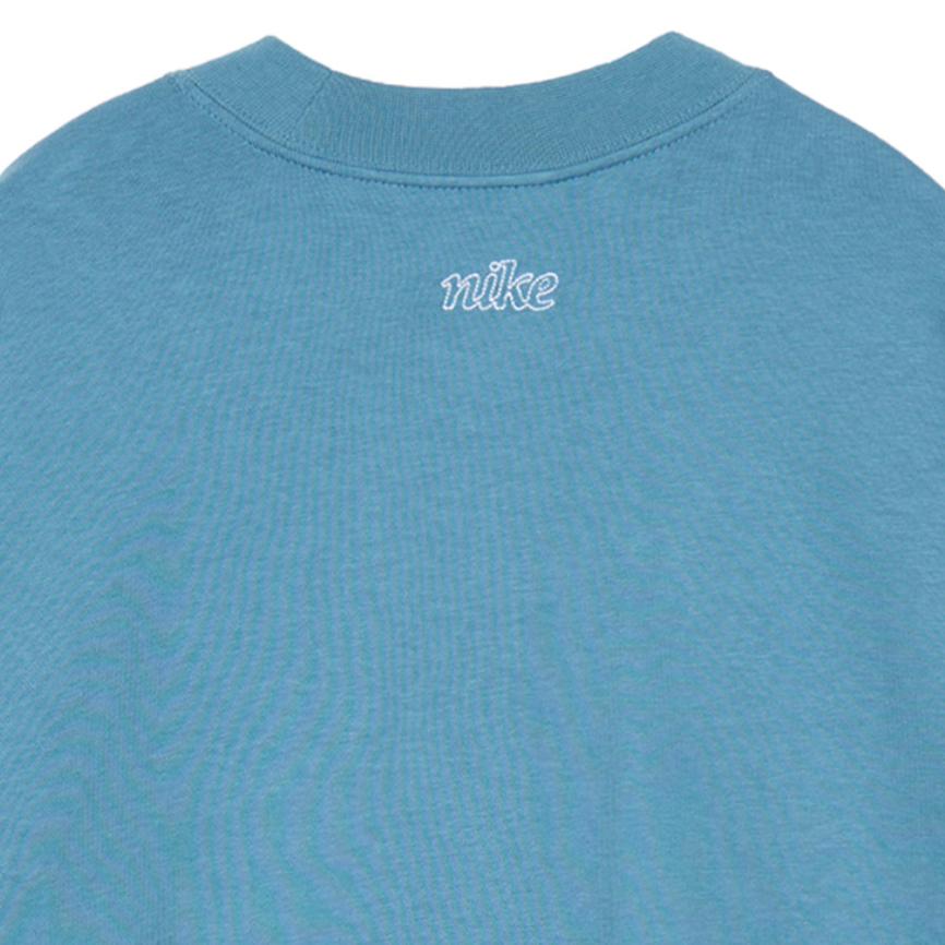 Nike Large Logo Loose Fit Crewneck Sweatshirt Women Sweatshirt Blue Gray DQ5543-440