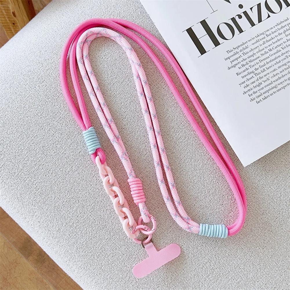 

Korean Fashion Splicing Phone Lanyard Diameter Outdoor Case Crossbody Shoulder Card Neck Cord Clip Hang Rope Anti-lost Strap