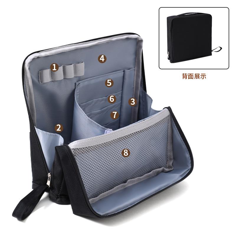 

Makeup Bag Large Capacity Desk Organizer Travel Bag Vertical Design Stationery Pouch For Office School Travel чёрный