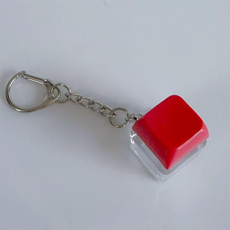 1Keys Color Clear LED Mechanical Keyboard Keychain Toy Stress Relief DIY Button Finger Keyboard Caps Toy Key Switch Shaft Tester