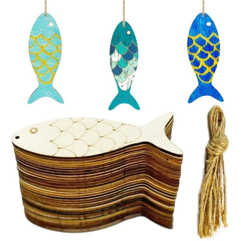 Bulk Wooden Fish DIY Home Handicraft Art Kits For 30