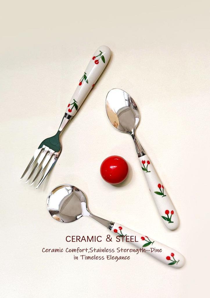Export Surplus Ceramic Coffee Spoon Fork Set Household Tableware