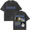 Washed Vintage Quevedo Buenas Noches Tour  Tshirts Unisex Women Hip Hop Fashion Oversized Tshirt Unisexs Casual Retro T Shirts