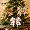 Christmas Tree Topper Decorations 2Pcs Polka Dot Bow Decor, European Style Ribbon Ornament for Large Hanging Bows Windows Gift Box Wreath, Festive