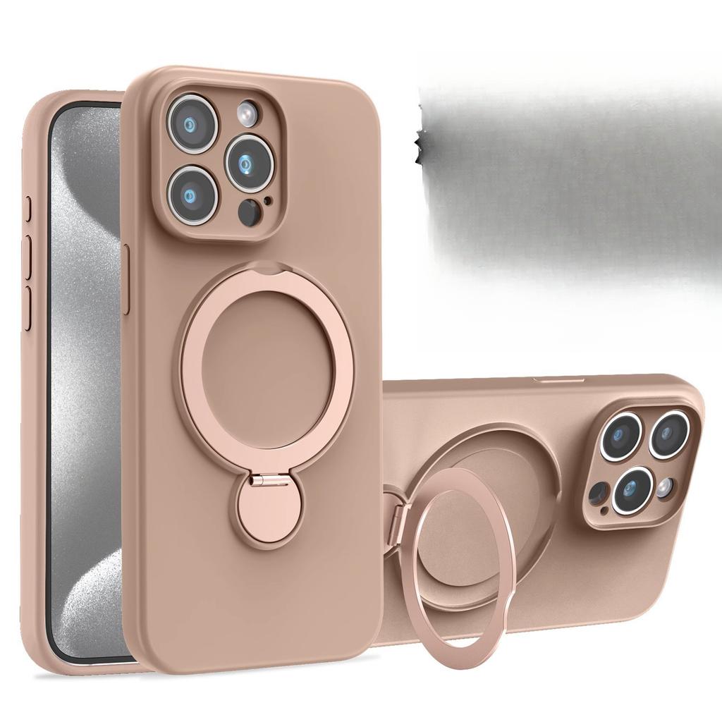 Applicable To Apple 16pro Mobile Phone Case Magnetic Suction Bracket 360° Rotating IPhone 15 Liquid 14 Anti-fall Protection Case