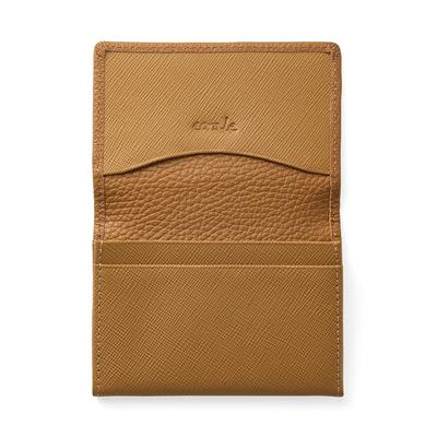 Corale Women's Business Card Case, Genuine Italian Leather with Prism Design, Stylish Card Case for Women (Brown)