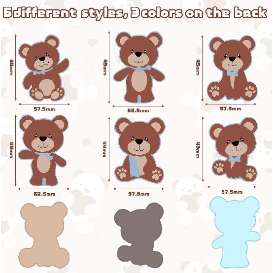 500 Pieces Blue Brown Bear Paper Confetti Baby Shower Decorations Table Party Arrangement Sprinkles Bear Birthday Decorations for Baby Shower Party