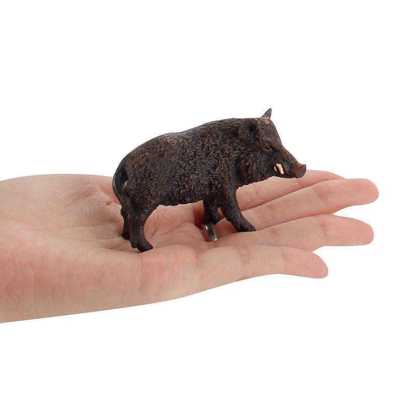 Realistic Pvc Wild Boar Sculpture For Nature Scene Craft And Gift