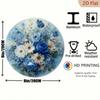 Vintage Round Metal Sign with Blue Roses and Butterflies 20x20cm Wall Decor for Home Bar