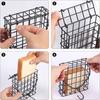 Outdoor Hanging Square Chain Bird Feeder, Wire Mesh Bread & Fruit Feeder, and Small Bird Food Dispenser