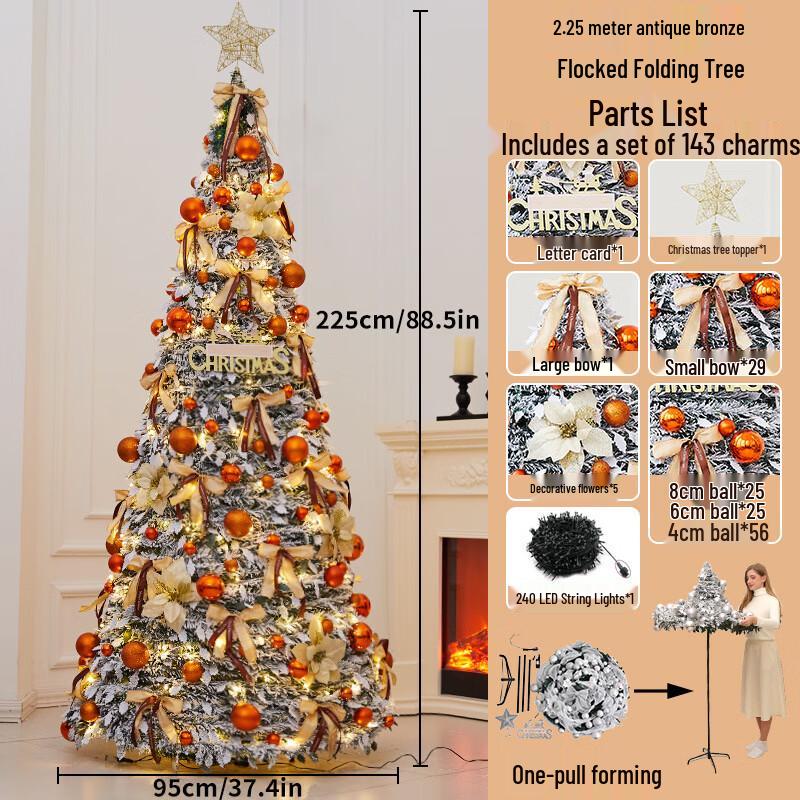 Paparabbit Foldable Flocked Christmas Tree