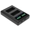 Micro TypeC Dual Port Camera Double Display Dual Dock Charger for BLN1 Battery Black