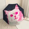 1 Stück Katze Rosa Automatischer Faltregenschirm 8 Rippen Eisenrahmen, Kompakter Tragbarer Regenschirm Geeignet für Reisen, Täglichen Gebrauch, Geburtstag, Geschenk für Frauen & Männer 040