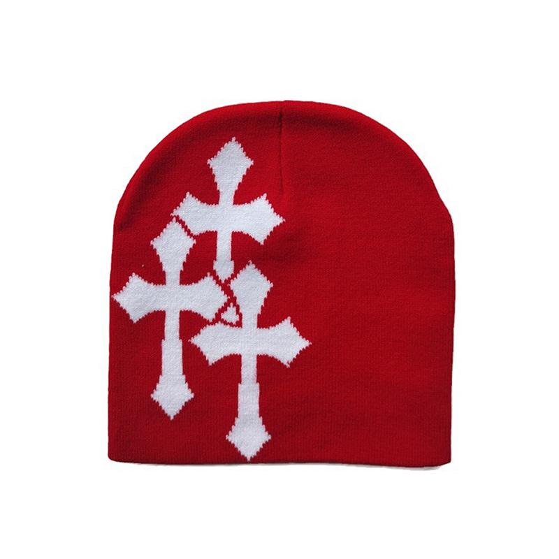 Y2K Kreuzstrickmütze Herbst Winter Street Unisex Warm Persönlich Vielseitig Nischen Beanies