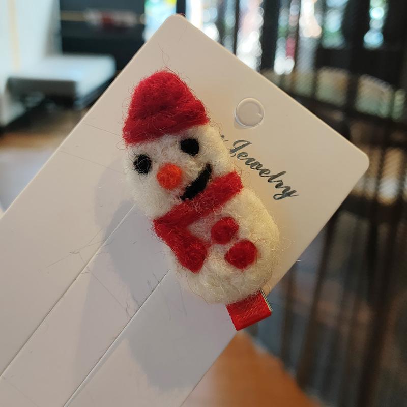 Flauschige Weihnachts-Haarspangen für Kinder - Rentier-, Weihnachtsmannmützen- und Schneemann-Designs