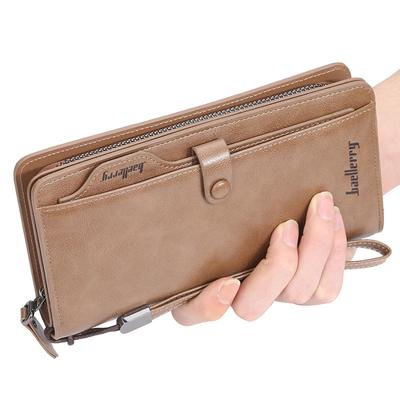 Męska kopertówka w stylu Vintage Pu skórzana torba na co dzień na telefon komórkowy ze smyczą długi portfel na karty z wieloma kartami prezent dla chłopaka męża