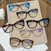 Fashion Cat-Eye Blue Light Blocking Reading Glasses Women's INS Style Large Frame Comfortable Spring Temples Presbyopia Glasses