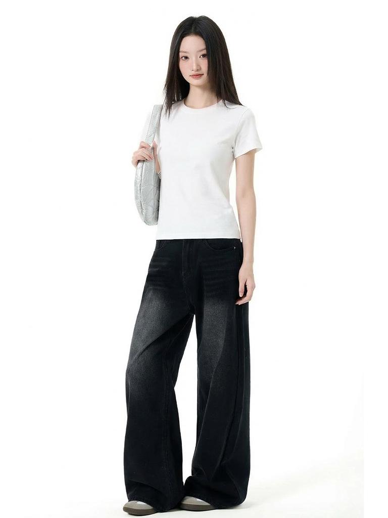 Women's Stain-Resistant Pure Cotton T-Shirt, Round Neck, Short Sleeve, Summer, White Base Layer 2026