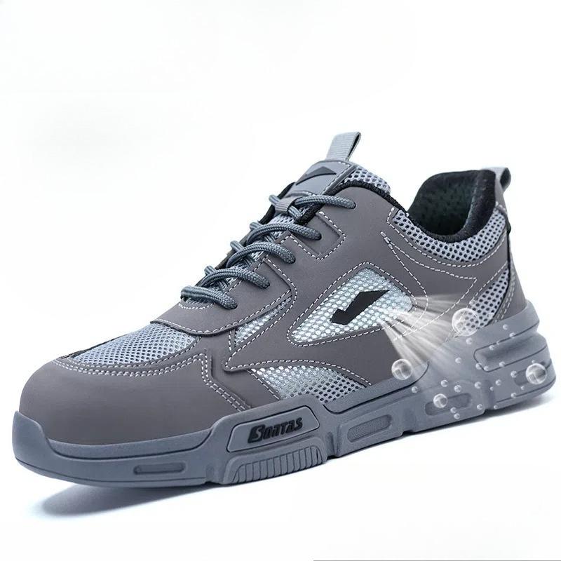 Men's Work Safety Boots Steel Toe Protection Wear-resistant Rubber Sole Outdoor Workers