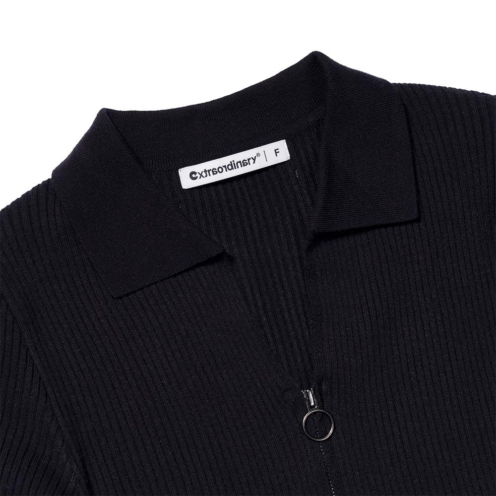 Extraordinary Knit Zip-Up Black