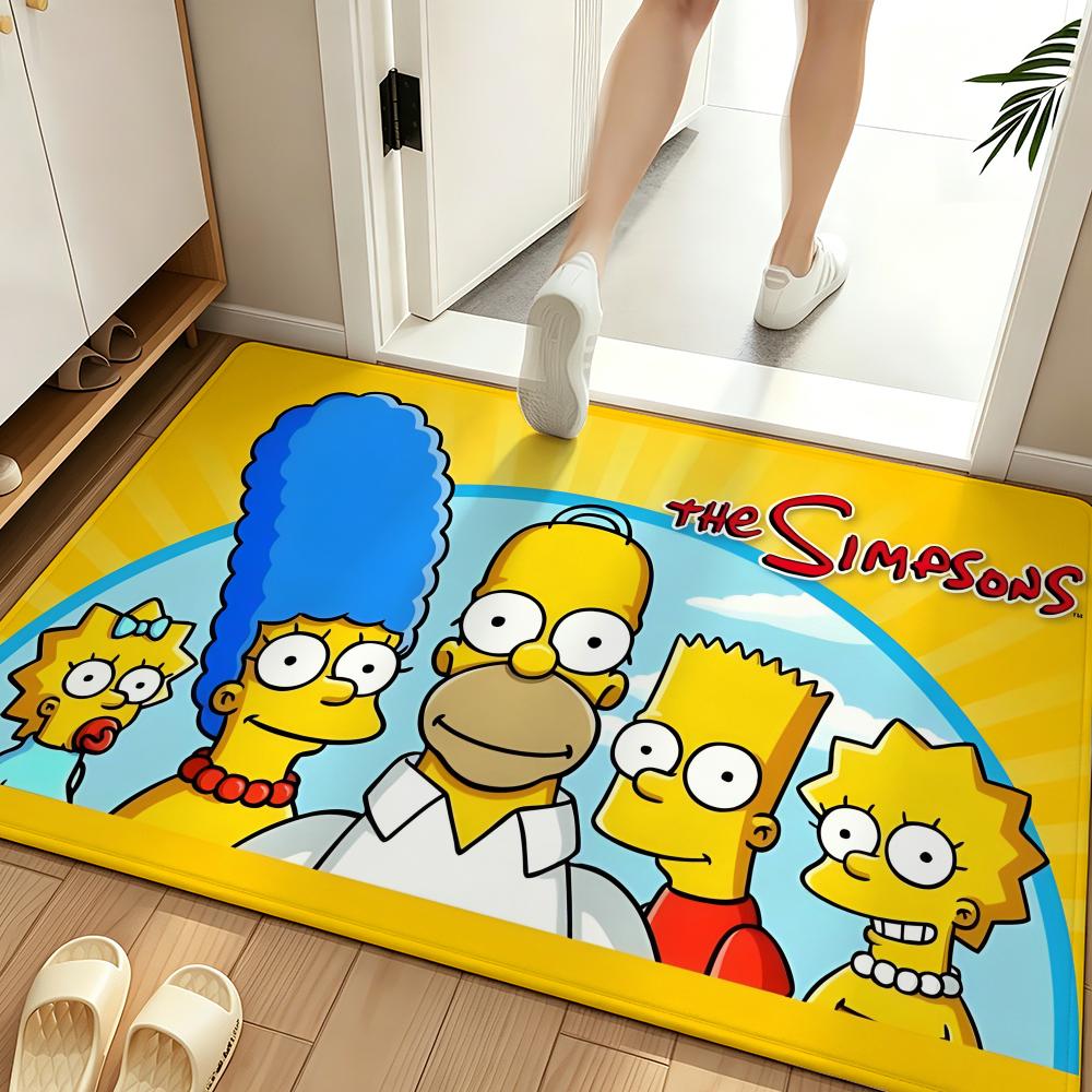 Cartoon T-The S-Simpsons Floor Mat Soft Flannel Floor Mat  Suitable for Entryways, Living Rooms, Bedrooms, and Bathrooms