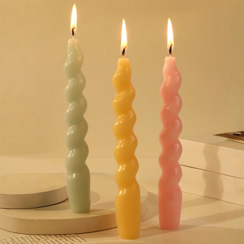 1PC Classic Colored Spiral Candles Party Decoration Candles Eco-Friendly Home Decor Candles Candle 2x18.5cm