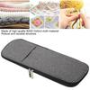 Gray Crochet Storage Bag Zippered Pouch Travel Organizer Bag  For Knitting Lovers