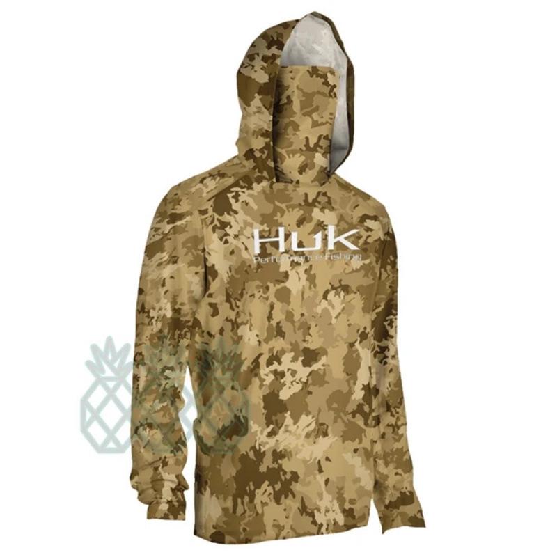 

HUK Men s Hooded Fishing Sweatshirt with Sun Protection, Mask & Long Sleeves for Summer Lure Fishing XXS